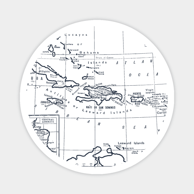 West Indies Map 1893 Magnet by goodieg